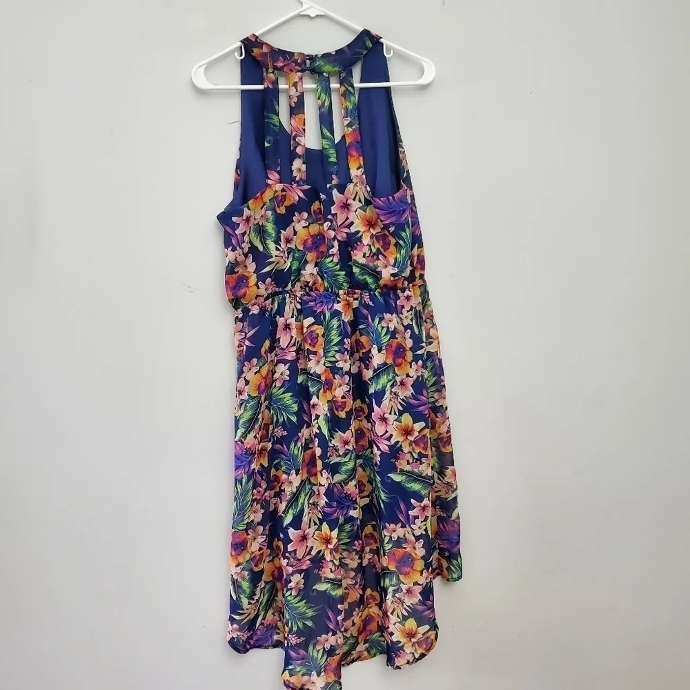 G:21 women flowy dress floral pattern size Large Asymmetrical Dress L - Picture 9 of 13